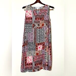 J. Jill Swing‎ Dress Women’s XS Patchwork Print Sleeveless Pockets Boho Ethereal